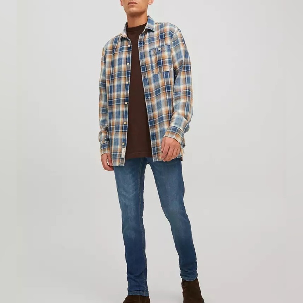 All Saints Spitalfields Jack’s Place skinny dark blue jeans from Neiman Marcus